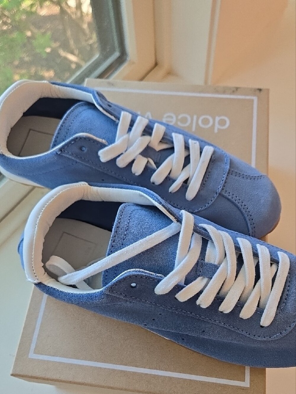 Dolce Vita Serina Light Blue Suede Women's Sneakers - Picture 4 of 6
